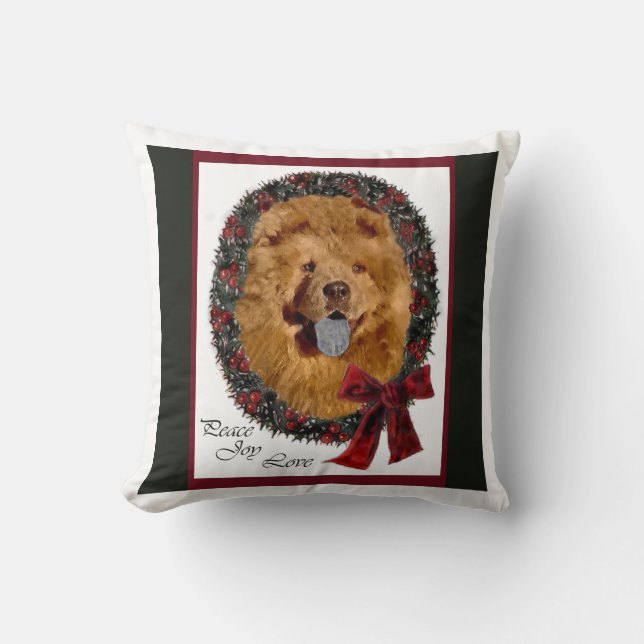 Chow Chow Christmas Cushion (Front)