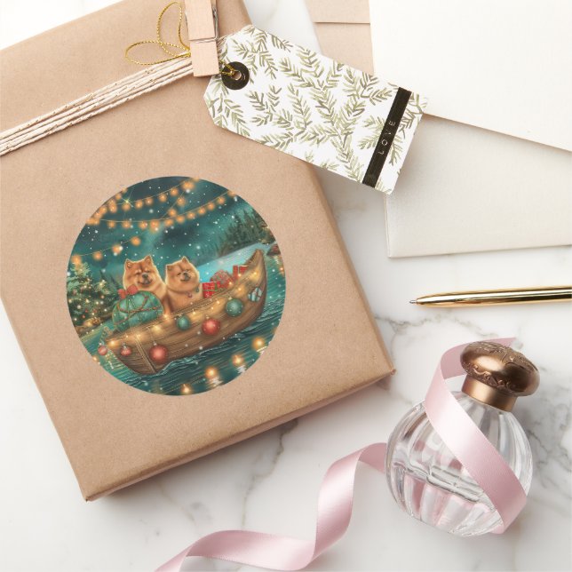Chow Chow Christmas Festive Voyage Classic Round Sticker (Gifting)