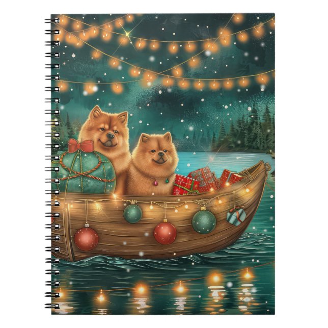 Chow Chow Christmas Festive Voyage Notebook (Front)