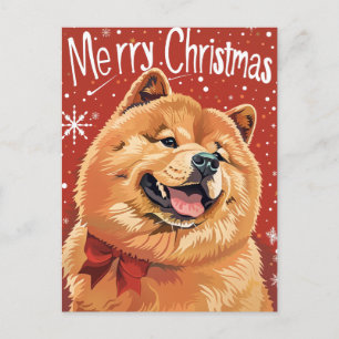 Chow Chow Christmas Postcard