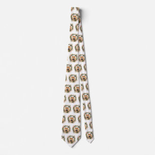 chow chow Christmas Wreath Festive Pup Tie
