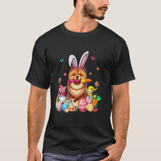 Chow Chow Cosplay Bunny Painting Easter Eggs Gnome T-Shirt