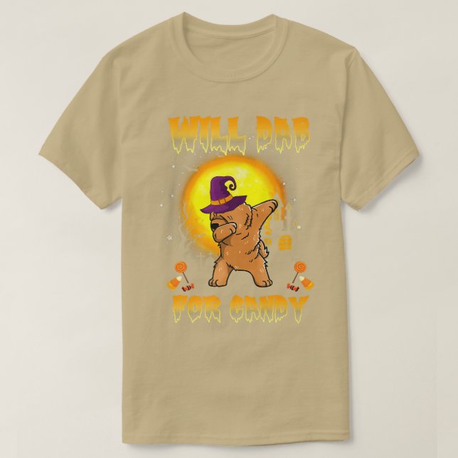 Chow Chow Dabbing Dog Will Dab For Candy Funny Hal T-Shirt (Design Front)