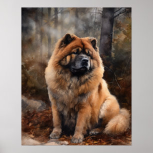 Chow Chow Dog Art Print Poster