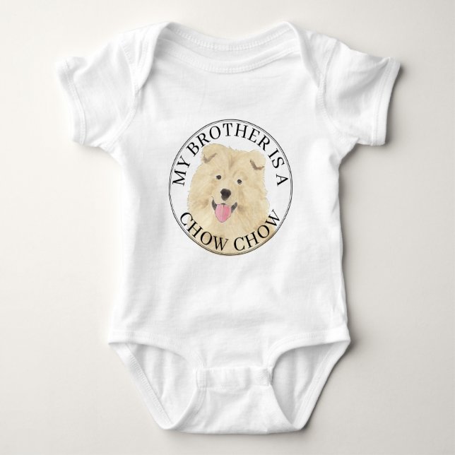 Chow Chow Dog Big Brother Baby Bodysuit (Front)