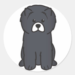 Chow Chow Dog Cartoon Classic Round Sticker