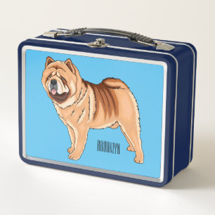 Chow Chow dog cartoon illustration Metal Lunch Box