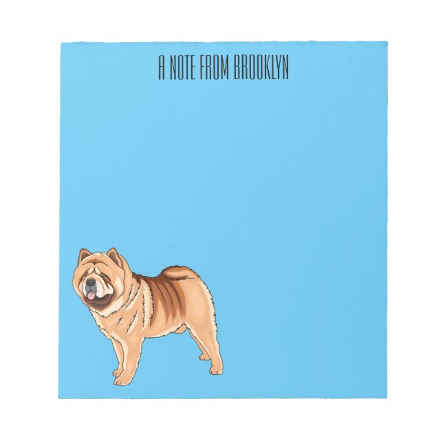 Chow Chow dog cartoon illustration Notepad (Front)
