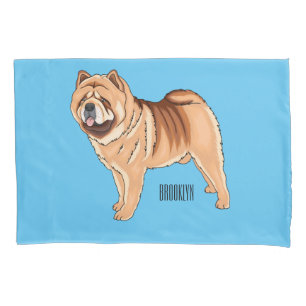Chow Chow dog cartoon illustration Pillowcase