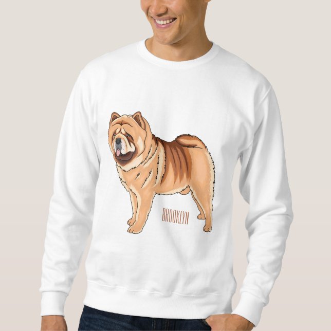 Chow Chow dog cartoon illustration Sweatshirt (Front)