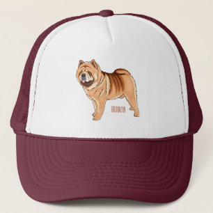 Chow Chow dog cartoon illustration Trucker Hat