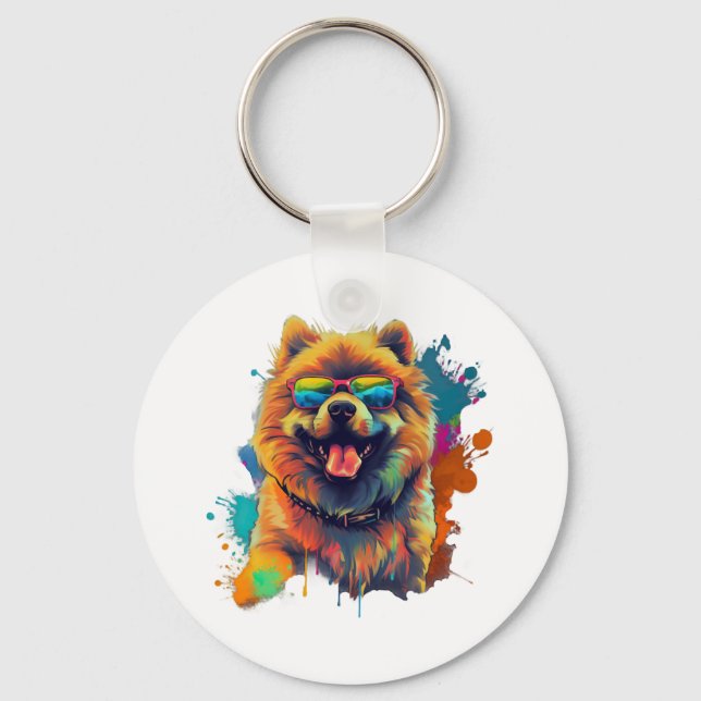 Chow Chow Dog Chinese Dog Breed for a Chow Chow Key Ring (Front)