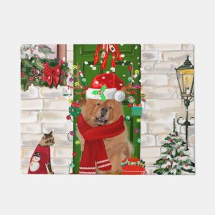 Chow Chow Dog Christmas Doormat