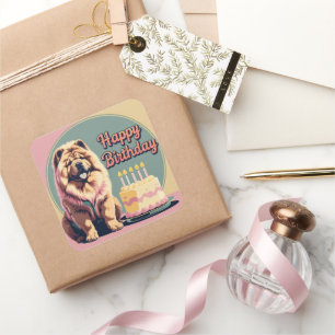Chow Chow Dog Colourful  Square Sticker