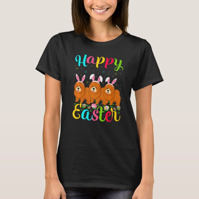 Chow Chow Dog  Easter Egg Bunny Chow Chow Happy Ea T-Shirt (Front)