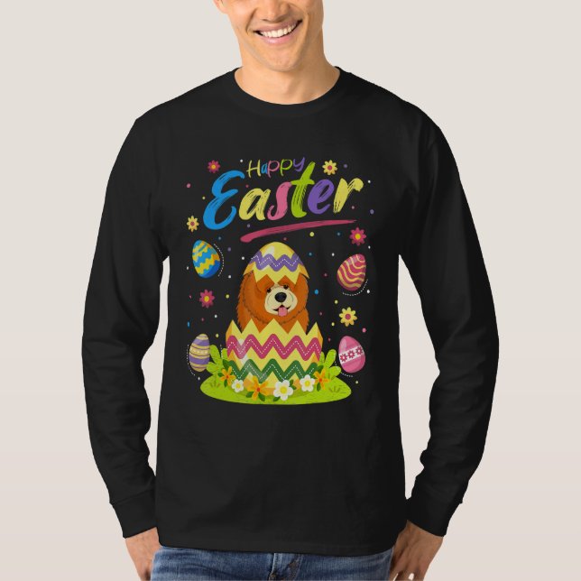 Chow Chow Dog   Easter Egg Chow Chow Happy Easter T-Shirt (Front)