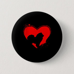 Chow Chow Dog Heart Shape Valentine Dog Lovers 6 Cm Round Badge
