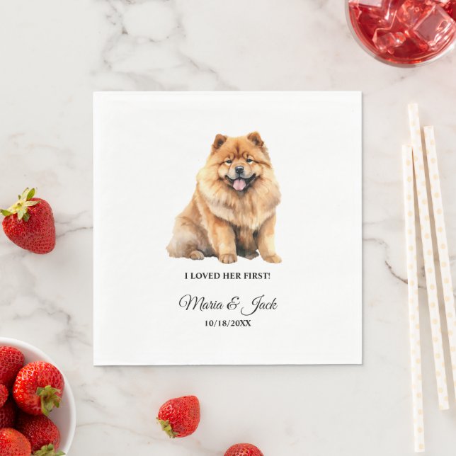 Chow Chow Dog I Loved Her First Wedding Napkin (Insitu)