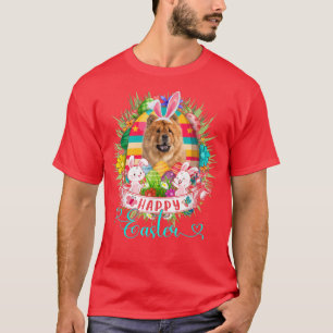 Chow Chow Dog In Easter Eggs Basket Bunnies Happy T-Shirt