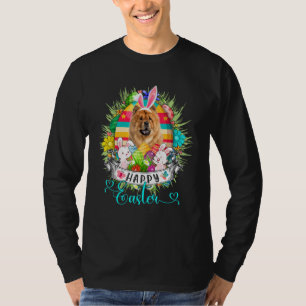 Chow Chow Dog In Easter Eggs Basket Bunnies Happy  T-Shirt