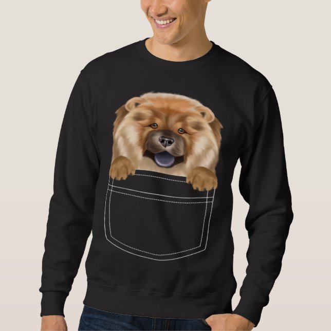 Chow Chow Dog In Pocket  Dog Sweatshirt (Front)