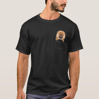 Chow Chow Dog In Pocket Funny Dog Lover T-Shirt