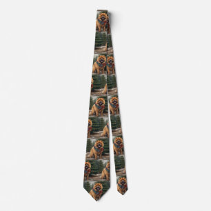 Chow Chow Dog in Snow Christmas Tie