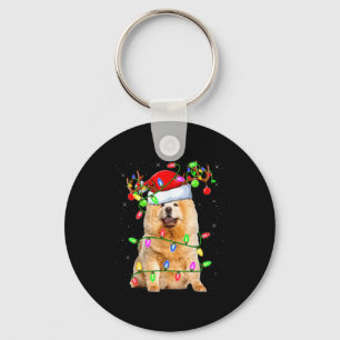 Chow Chow Dog Lover Xmas Lighting Santa Chow Chow Key Ring