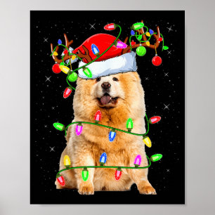 Chow Chow Dog Lover Xmas Lighting Santa Chow Chow  Poster