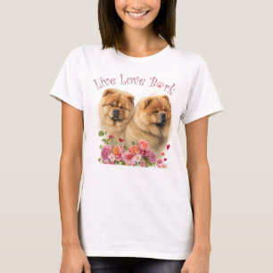Chow Chow Dog Mum Floral T-Shirt