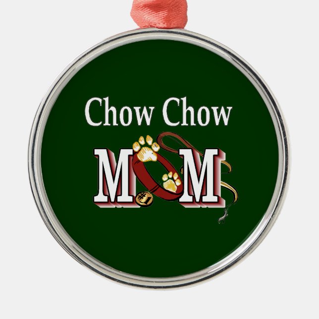 Chow Chow Dog Mum Metal Tree Decoration (Front)