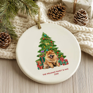 Chow Chow Dog Personalised Christmas Ceramic Tree Decoration