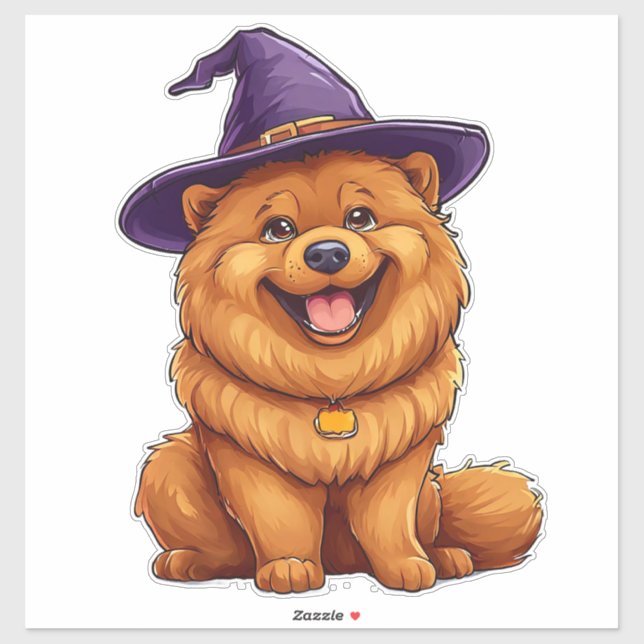 Chow chow Dog Purple Wizard Hat Halloween (Sheet)