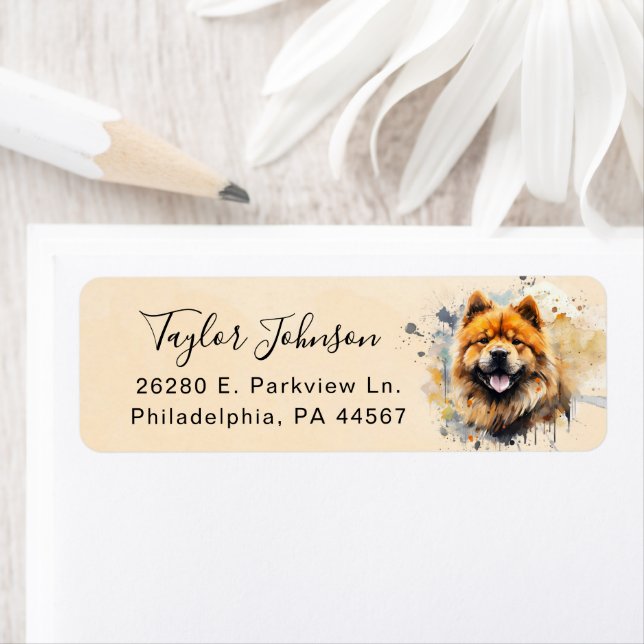 Chow Chow Dog Return Address Label (Insitu)