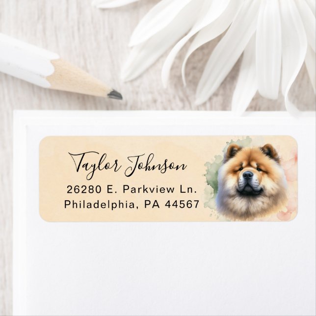 Chow Chow Dog Return Address Label (Insitu)