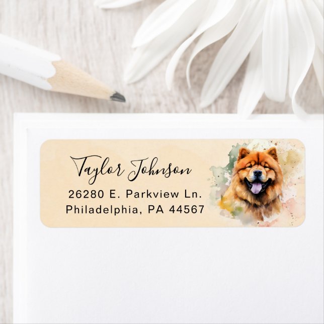 Chow Chow Dog Return Address Label (Insitu)