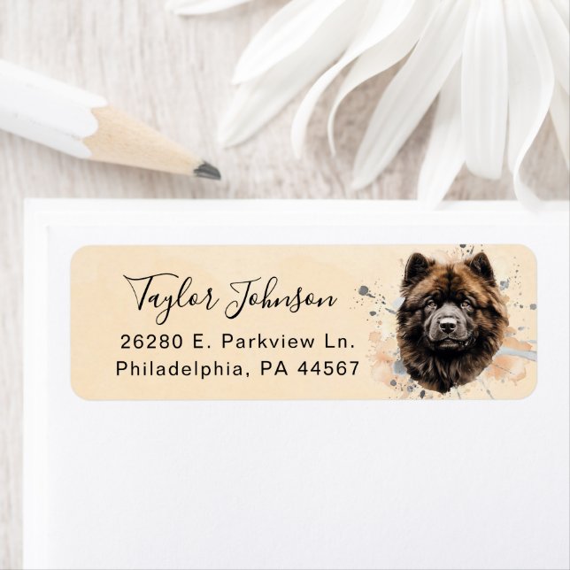 Chow Chow Dog Return Address Label (Insitu)