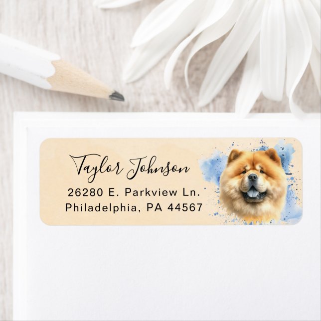 Chow Chow Dog Return Address Label (Insitu)