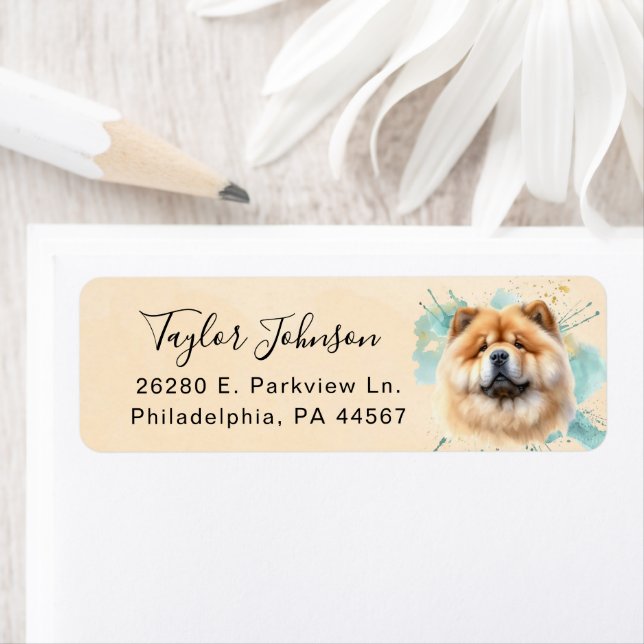 Chow Chow Dog Return Address Label (Insitu)
