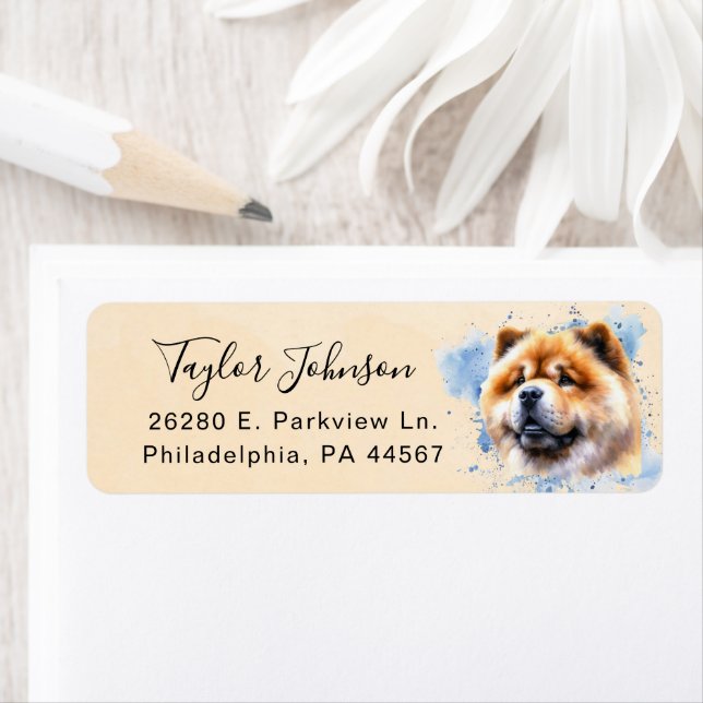 Chow Chow Dog Return Address Label (Insitu)