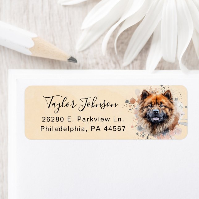 Chow Chow Dog Return Address Label (Insitu)