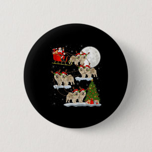 Chow Chow Dog Santa Sleigh Flying Funny Magical Ch 6 Cm Round Badge