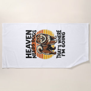 Chow Chow Dog Shirt Heaven Tribute Vintage Engravi Beach Towel