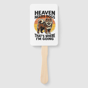 Chow Chow Dog Shirt Heaven Tribute Vintage Engravi Hand Fan