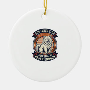 Chow Chow Dog Shirt One Dog Is Never Enough Retro Ceramic Tree Decoration