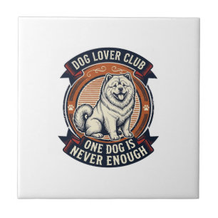 Chow Chow Dog Shirt One Dog Is Never Enough Retro Tile