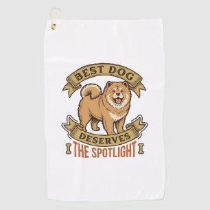 Chow Chow Dog Shirt Vintage Engraving Funny Pet De Golf Towel