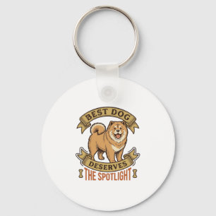 Chow Chow Dog Shirt Vintage Engraving Funny Pet De Key Ring