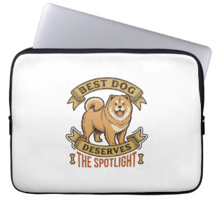 Chow Chow Dog Shirt Vintage Engraving Funny Pet De Laptop Sleeve