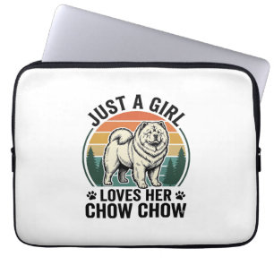 Chow Chow Dog Shirt Vintage Girl Dog Lover Art_1 Laptop Sleeve